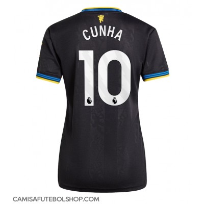 Camisa de time de futebol Manchester United Matheus Cunha #10 Replicas 3º Equipamento Feminina 2025-26 Manga Curta Camisa de time de futebol Manchester United Matheus Cunha #10 Replicas 3º Equipamento Feminina 2025-26 Manga Curta